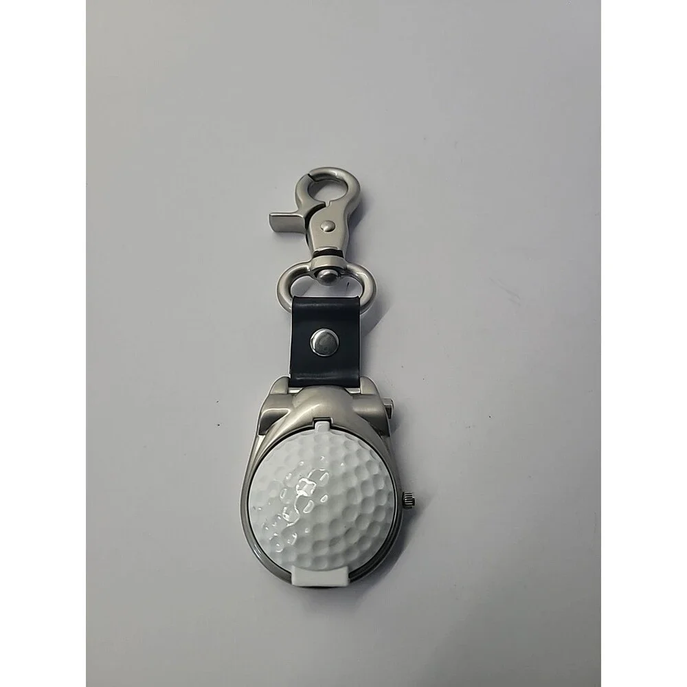 Golf Ball‎ Clip On Watch Quartz Fob Watch Green Dial Club Golfer Gift Japan Movt
